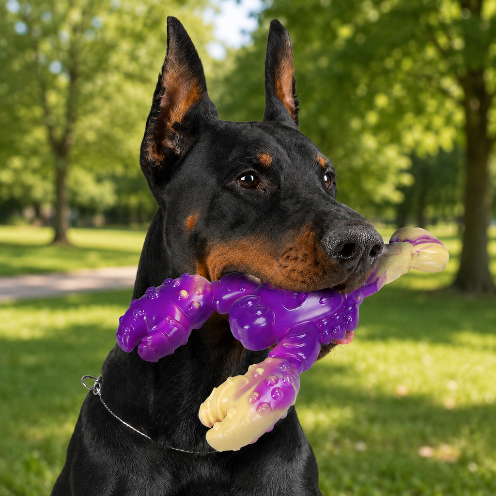 Durable lobster dog toy for medium to large dogs